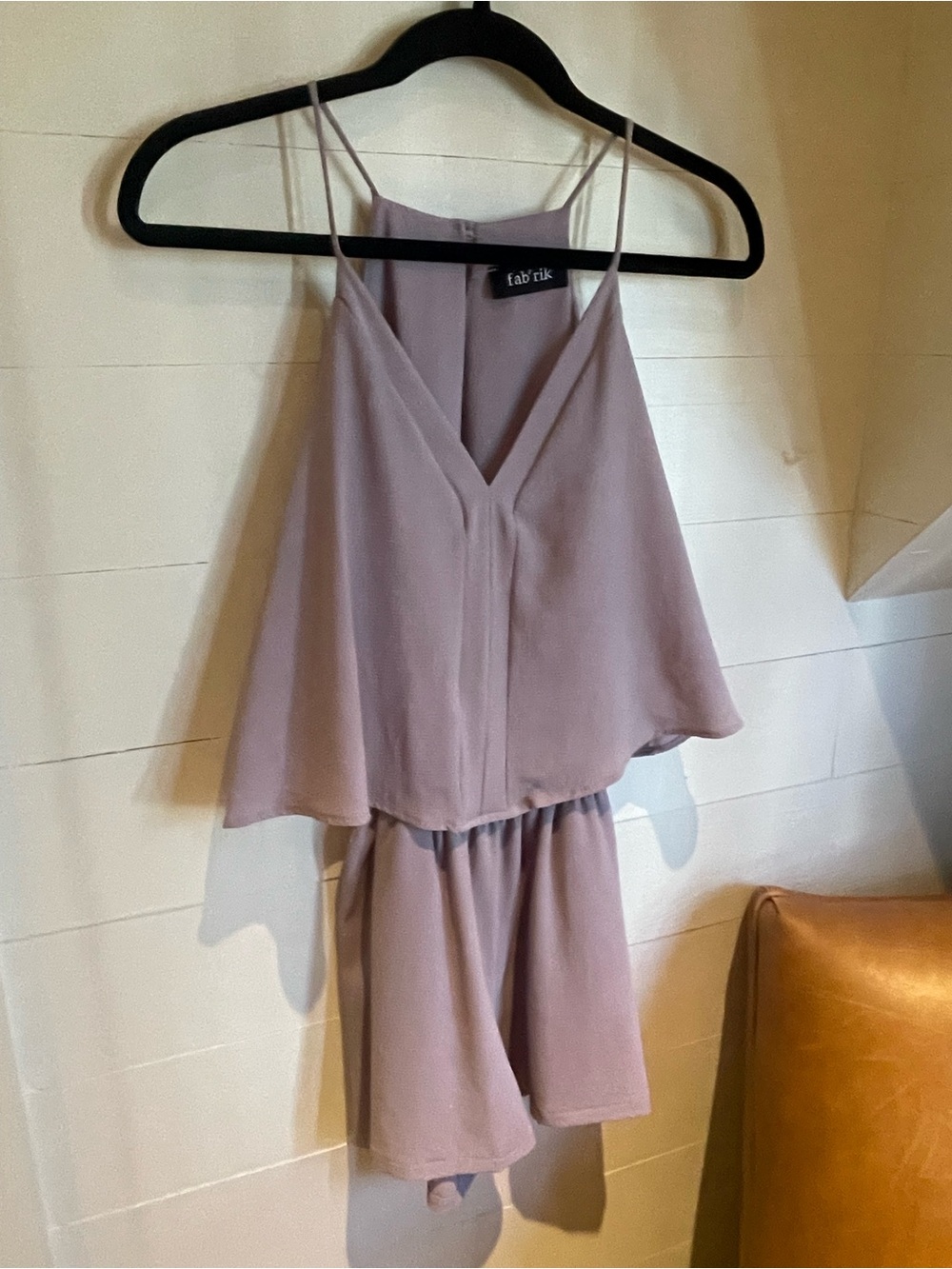 fab'rik Lilac Layered Spaghetti-Strap Romper